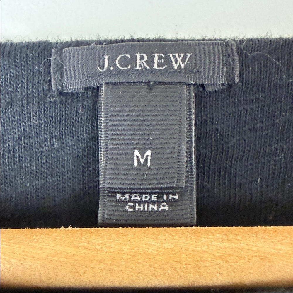 J CREW 28614 Short Sleeve Sequin Embellished Top T-Shirt Polka Dot Tee Black M - Picture 3 of 8